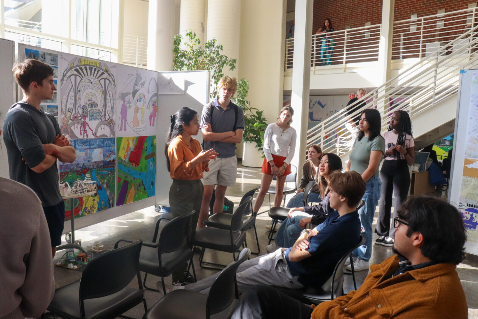 students presenting to class and reviewers