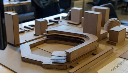 buildings with a large building pool thing in the middle