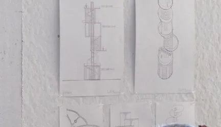 model and drawings of architectural work