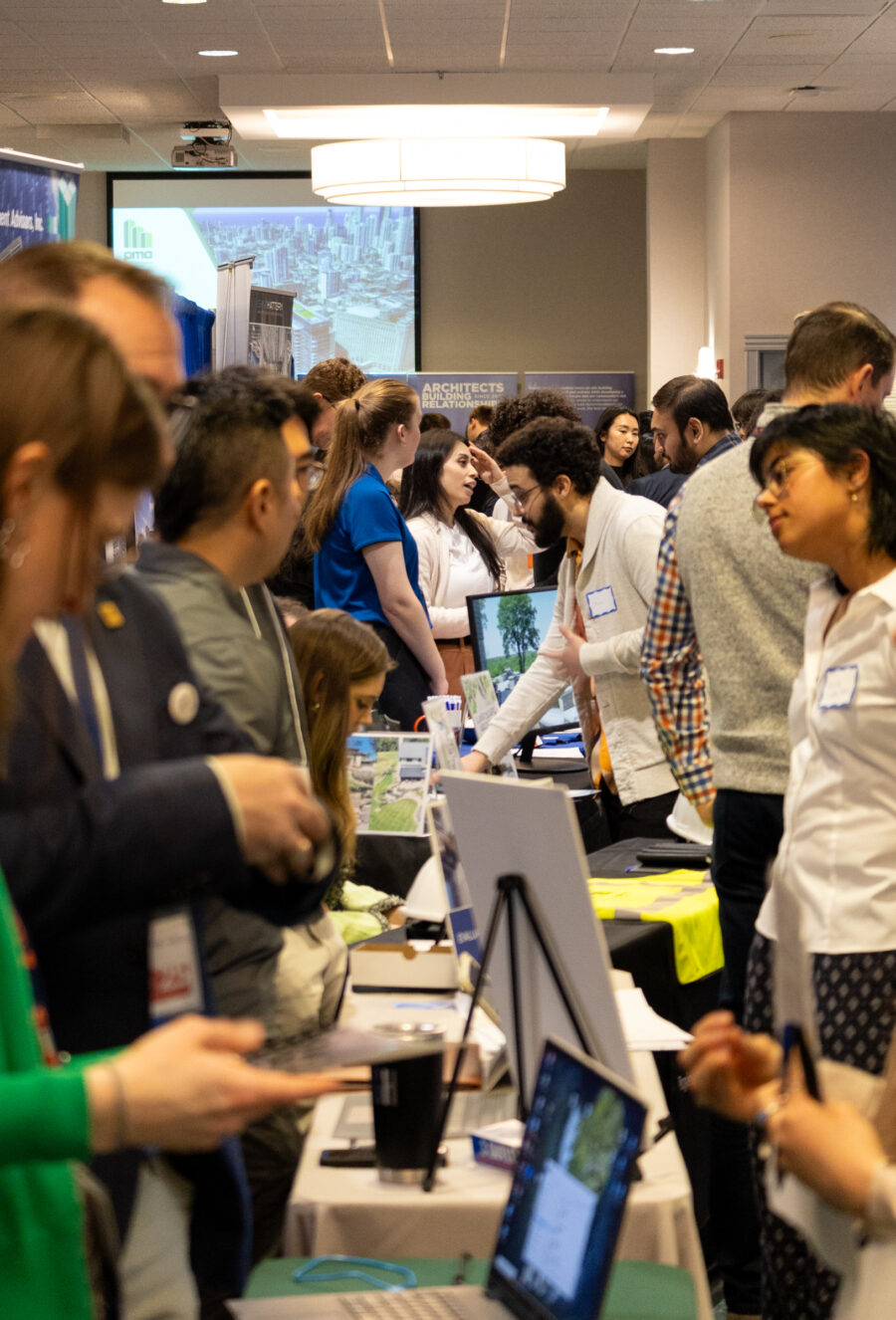 students and vendors discussing at career xpo 2025