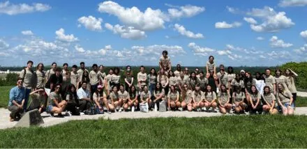 Architecture students posing for class picture in St Louis