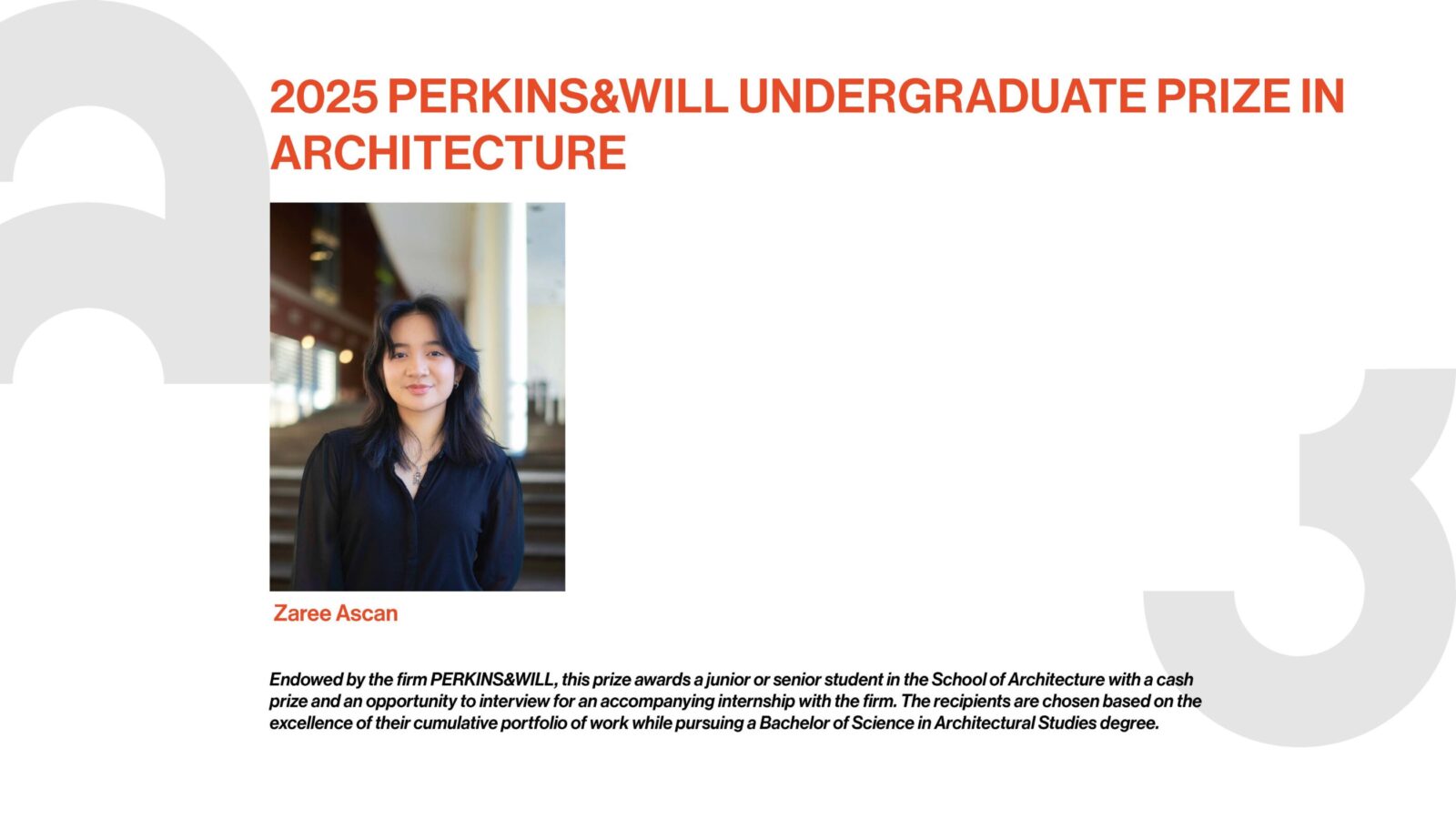 Perkins&Will winner - Zaree Ascan