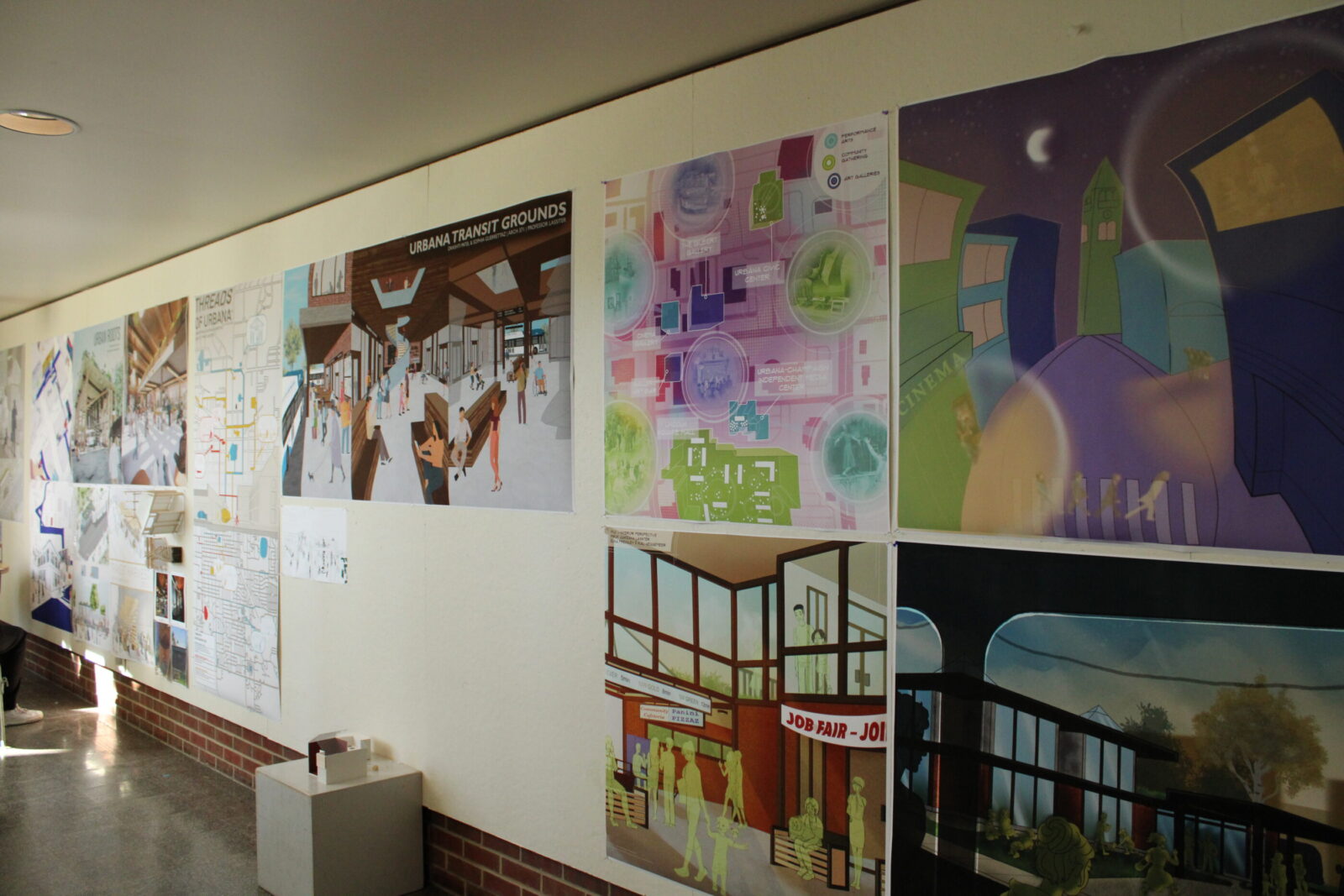 posters on a white wall