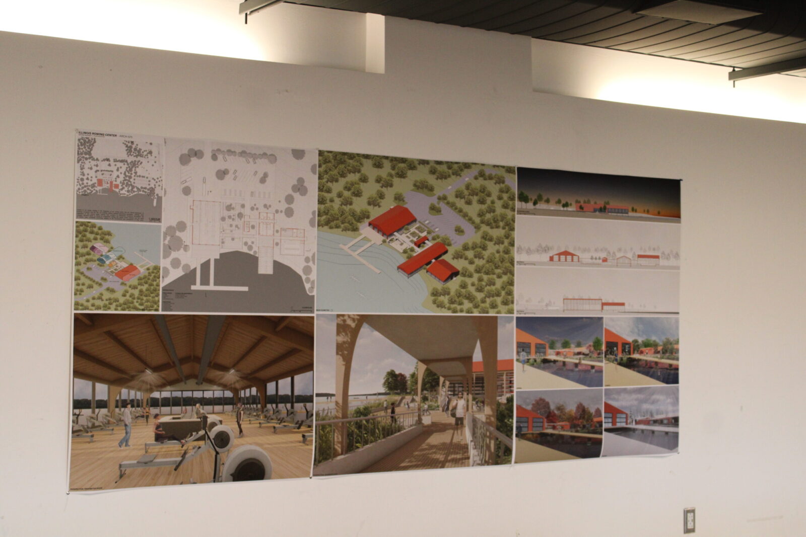 a grouping of posters on a wall