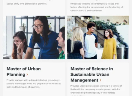 Example of a link cards component with four tiles/cards.