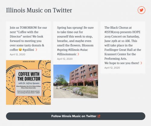 An example of the Twitter component.