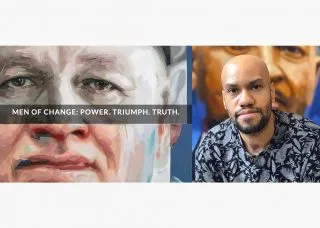 Head shot of Patrick Earl Hammie with Men of Change image and graphic