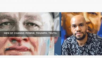 Head shot of Patrick Earl Hammie with Men of Change image and graphic