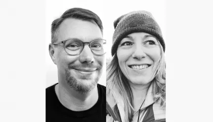 Head shots of Eric Benson and Michelle Fehler