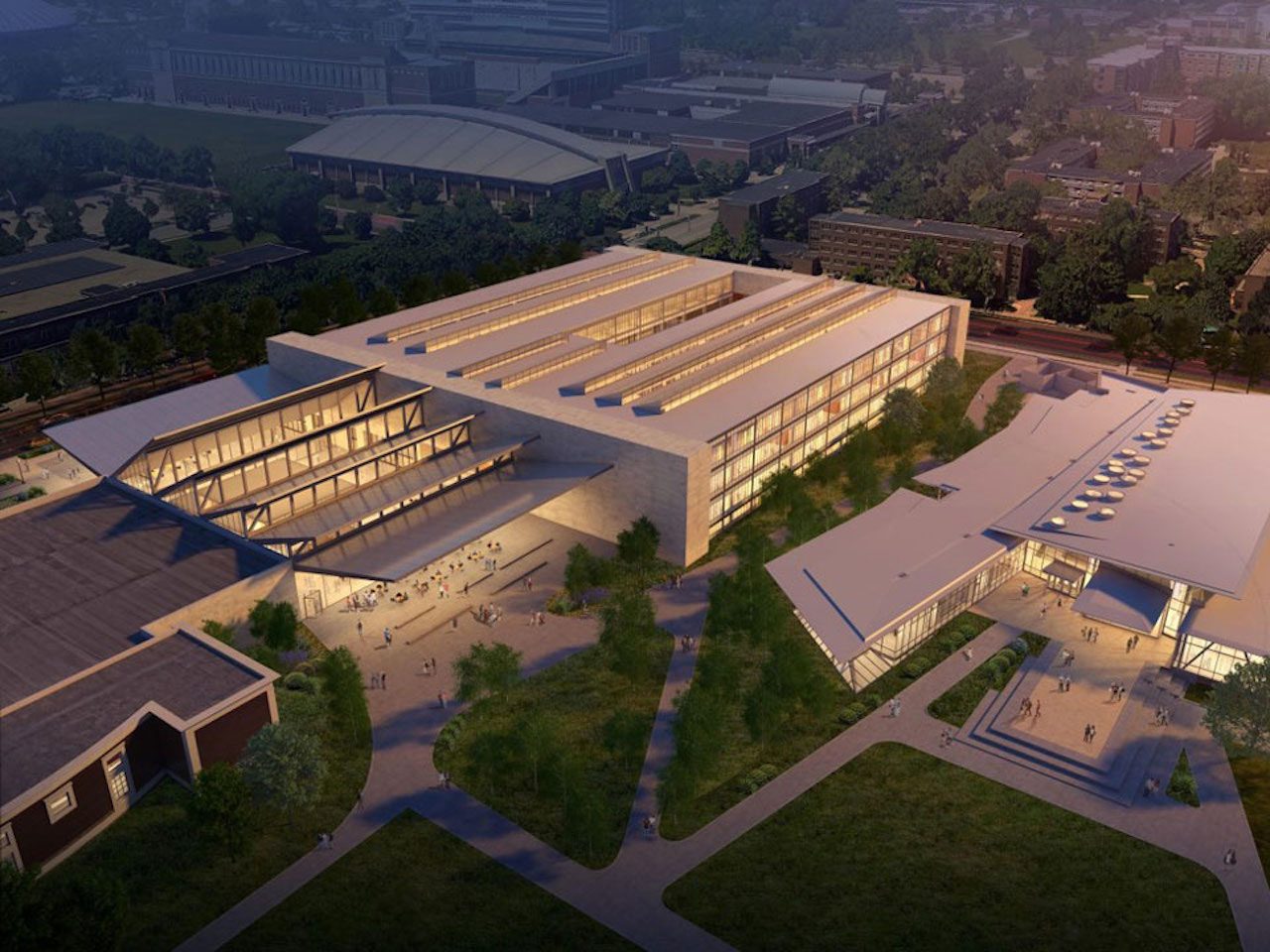 Designer's rendering of proposed expansion of Art &amp; Design Building