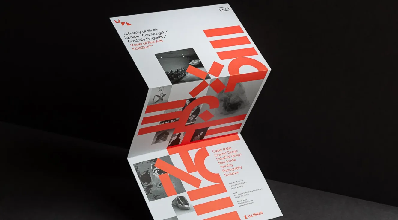 Designed brochure, unfolded vertically