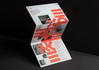 Designed brochure, unfolded vertically