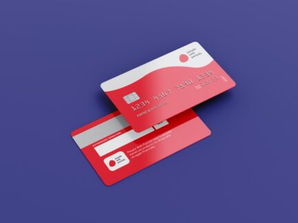 Photo of front and back of a credit card type card branded with the people with periods logo.