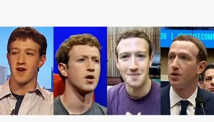 Four images of Mark Zuckerberg