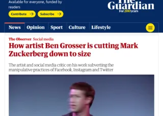 photo of Zuckerberg in The Guardian