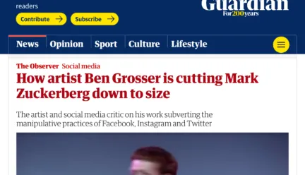 photo of Zuckerberg in The Guardian