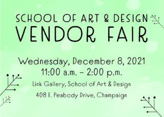 flyer for vendor fair Wed. Dec 8 from 11-2 Link Gallery