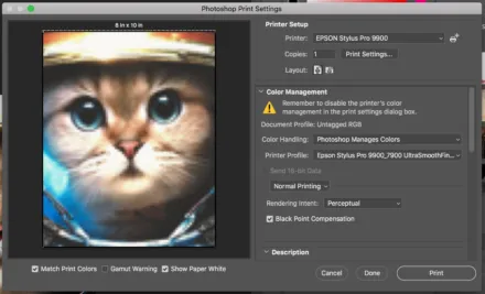 Photoshop Print Menu