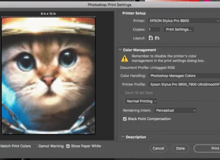 Photoshop Print Menu