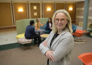 Deana McDonagh at Beckman with specially designed furniture