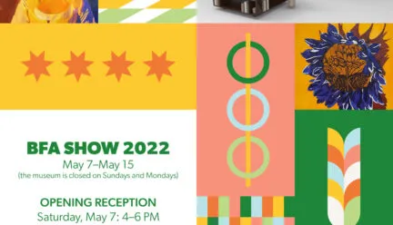 flyer for BFA Exhibition with date &amp; times