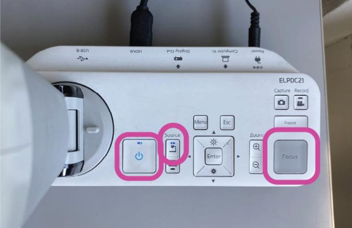 document camera buttons