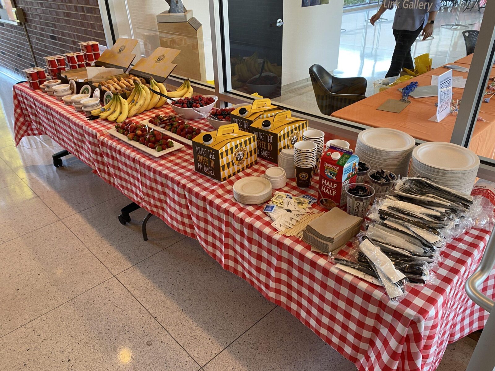 a table full of morning snacks