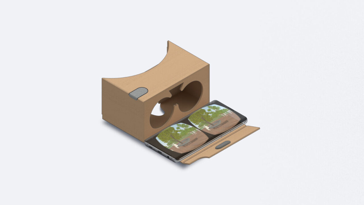 Cardboard VR view with binocular landscape view