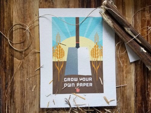 Grow Your Own Paper broadside handmade from recycled cotton.