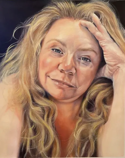 painting of woman's face