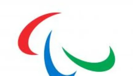 paralympics logo in red blue and green