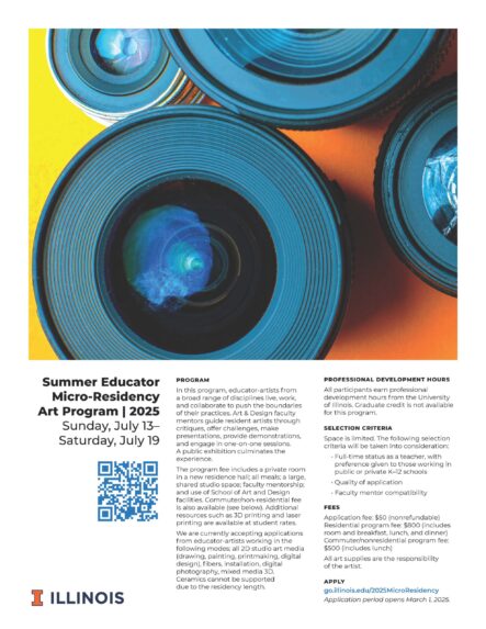 poster with details and QR code to register for the A&amp;D micro-residency