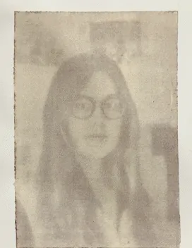 Hibiscus anthotype self portrait of young woman