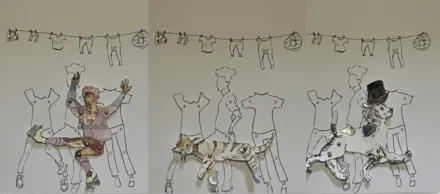 drawing of puppets