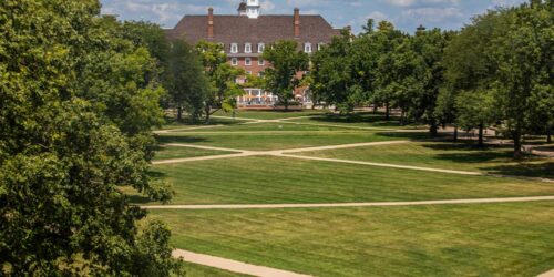 The Quad at the U of I, grassy field