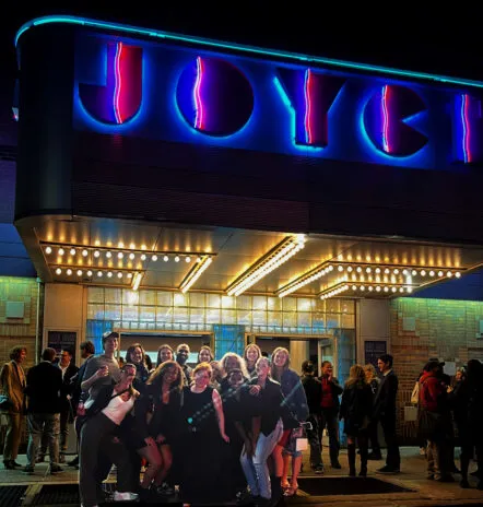 students in front of the Joyce Theatre