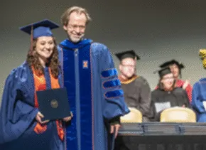 Student receiving an honor