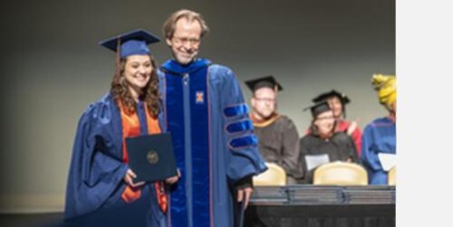 Student receiving an honor