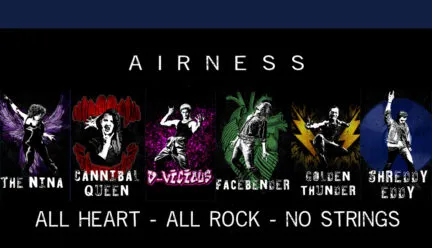 Airness poster showing six different artists 