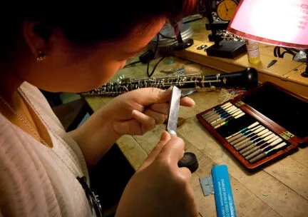 Oboe reed-making lab at School of Music.