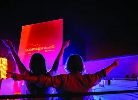 Students outside Krannert Center during ELLNORA