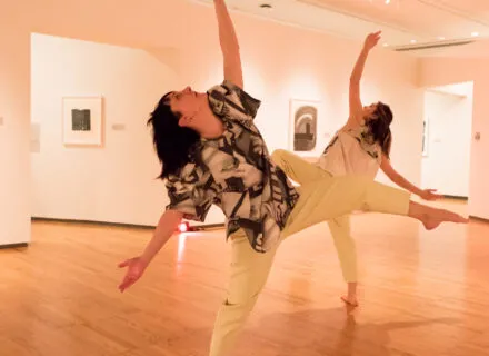 Dancers in art museum