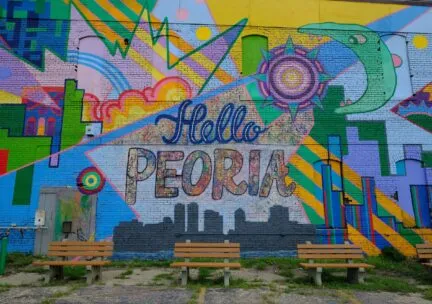 Hello Peoria wall mural