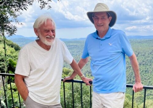 Michael Masny (left) with Versailles alumnus Thomas Reddy (right) on a recent trip to southern France where they met 50 years ago.