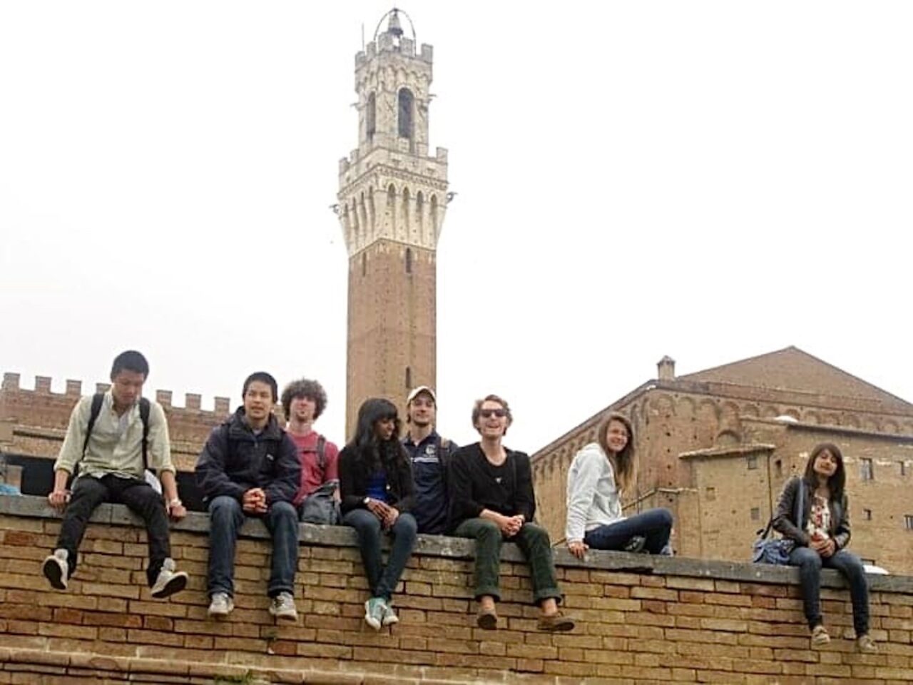 Michal Ojrzanowski (BSAS ’12) with fellow study abroad students in Versailles