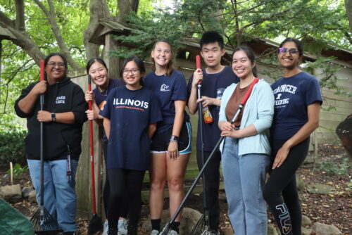 Japan House interns gardening