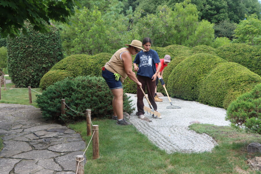 Garden volunteers working