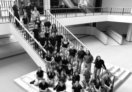 Meredith Chamber Singers on steps of Krannert Center