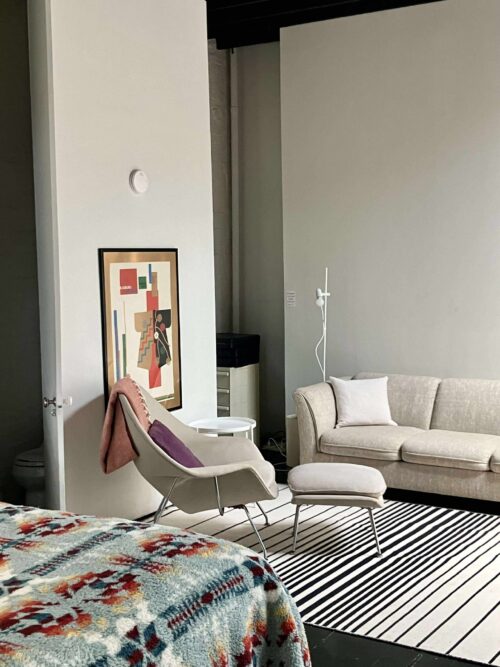 living room with chair and couch